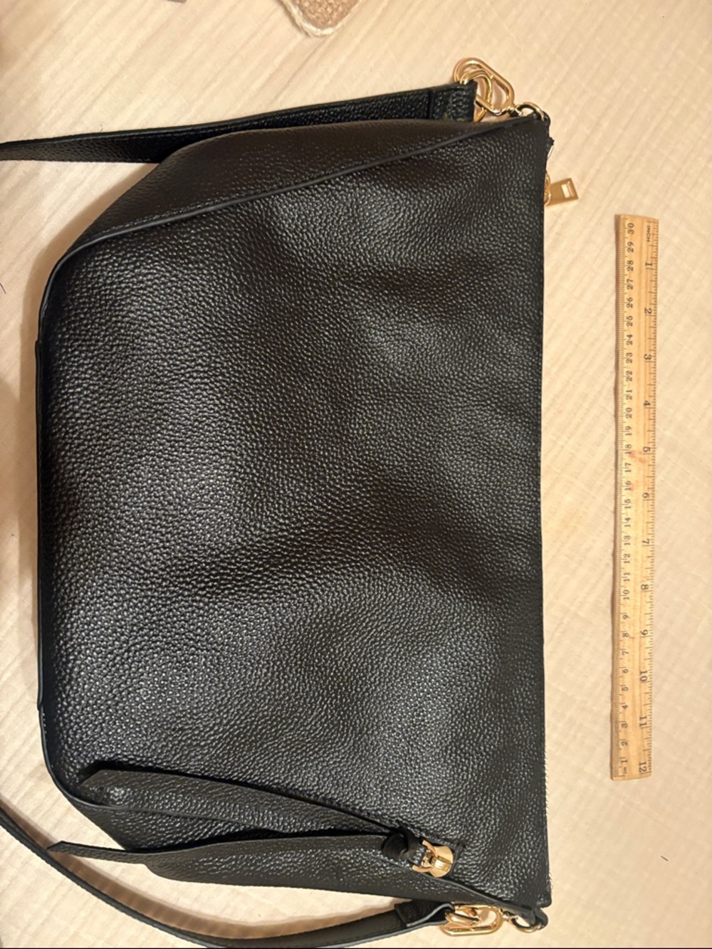 Black Leather Crossbody Bag - Sleek Men’s Shoulder Bag